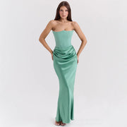 Slim Tube Top Long Party Dress - Bandeau Backless