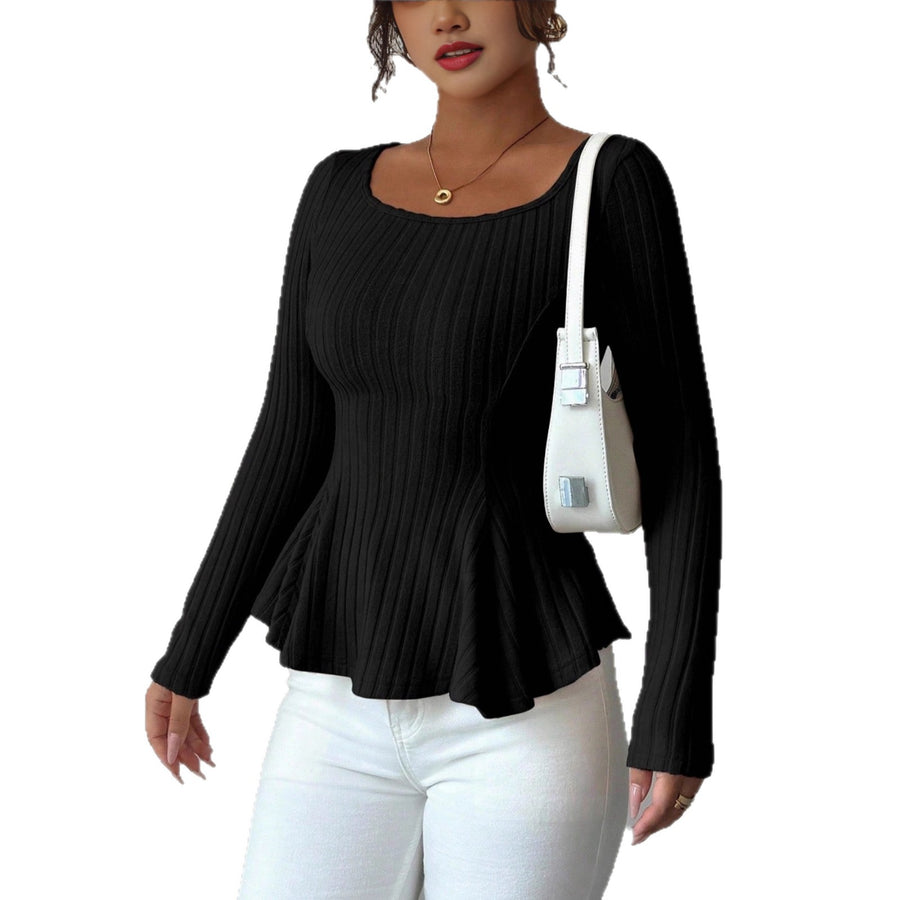 Long-sleeve Bottoming Shirt With Hollowed-out Back And Long Sleeves