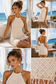Cool Knitted Hollow-out Beach Dress