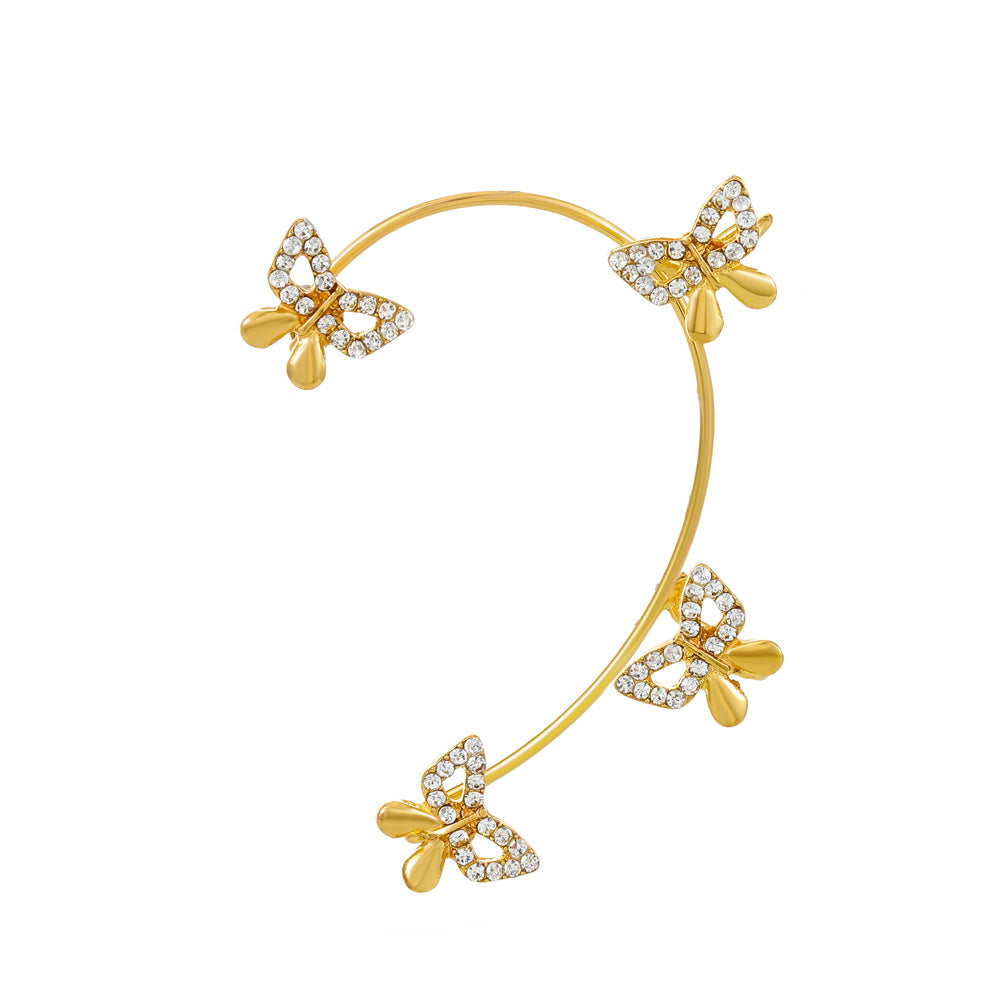 Butterfly Desuign Earrings Without Pierced Diamonds