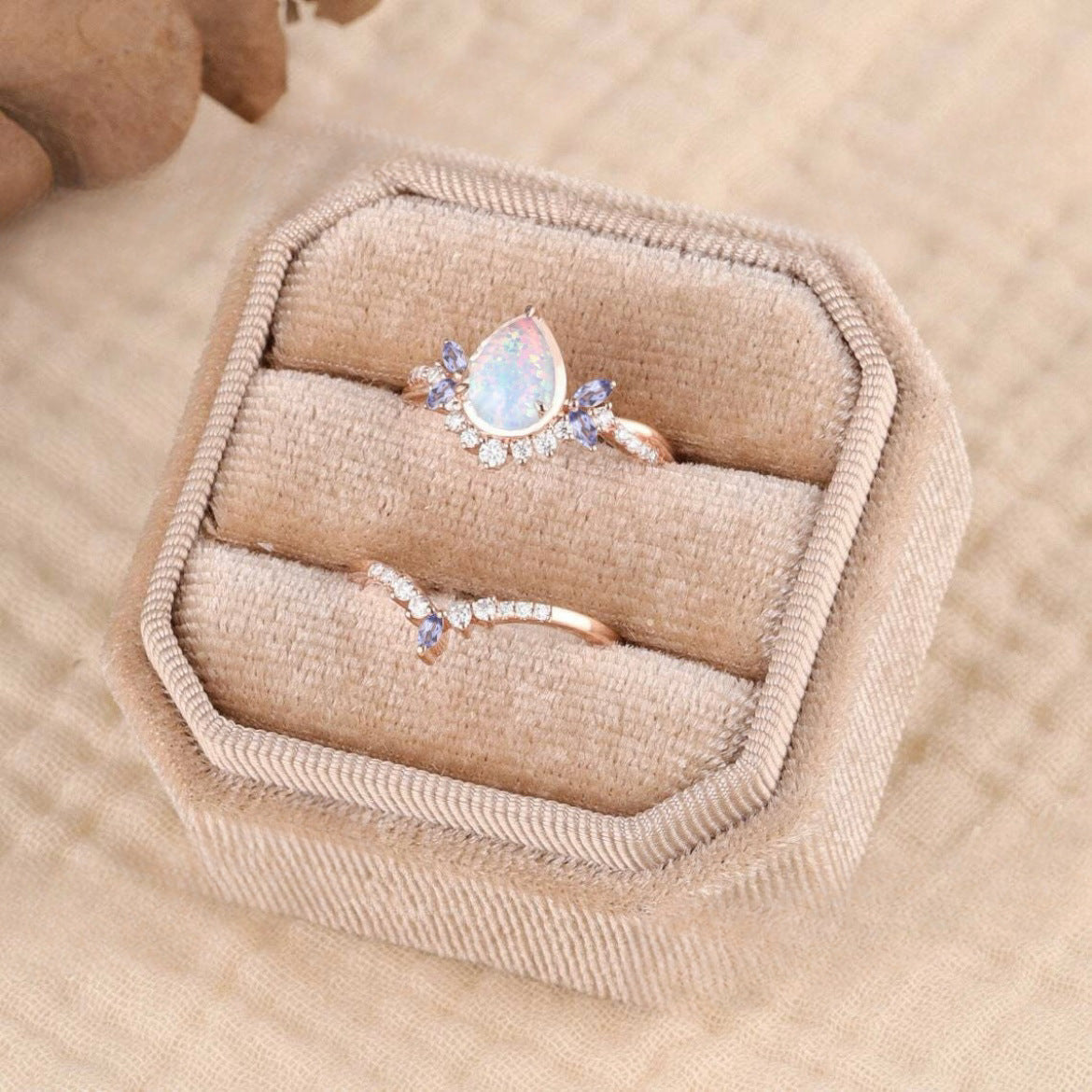 Butterfly-knot Unique Design Two Ring Set