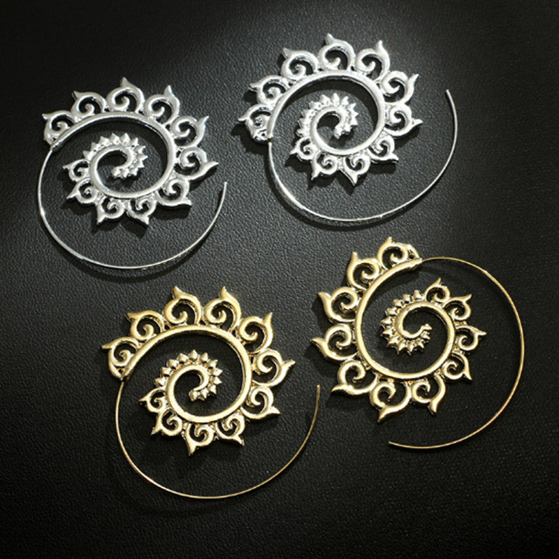 Unique super circle spiral earrings