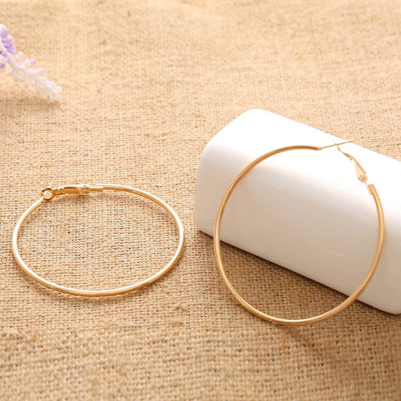 Classic Big Circle Metal Exaggerated Circle Earrings