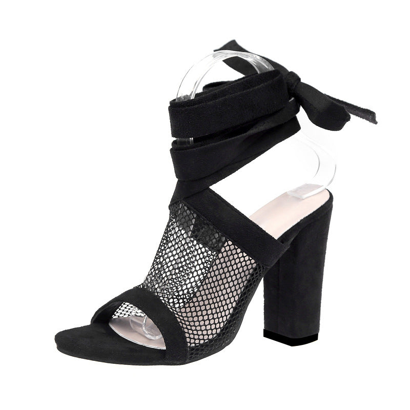 Sexy Lace-Up Cross Strap High Heel Sandals