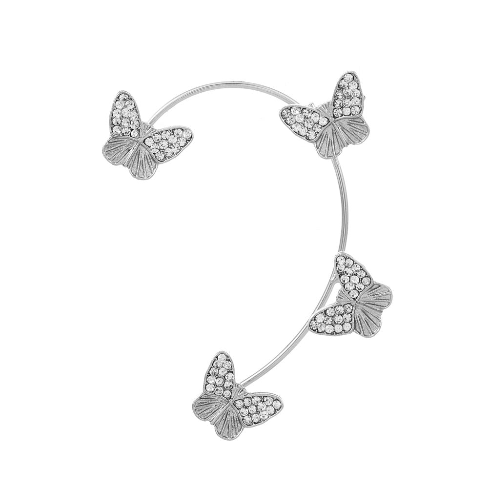 Butterfly Desuign Earrings Without Pierced Diamonds