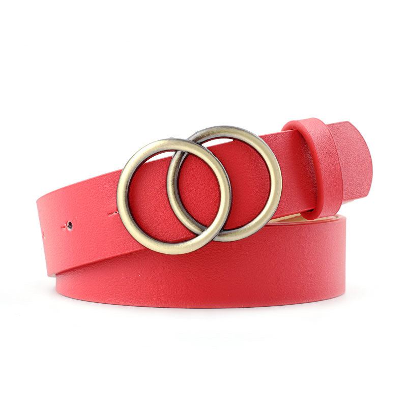 Cross-border Round Buckle Belt