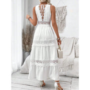 V-neck Sleeveless Lace Dress