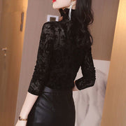 Turtleneck Grenadine Bottoming Fleece Long Sleeve Top