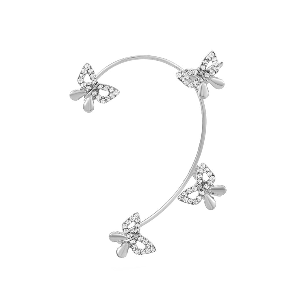 Butterfly Desuign Earrings Without Pierced Diamonds