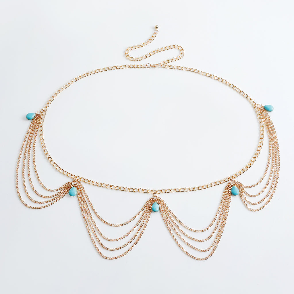 Classic Retro Turquoise Sexy Waist Belly Chain
