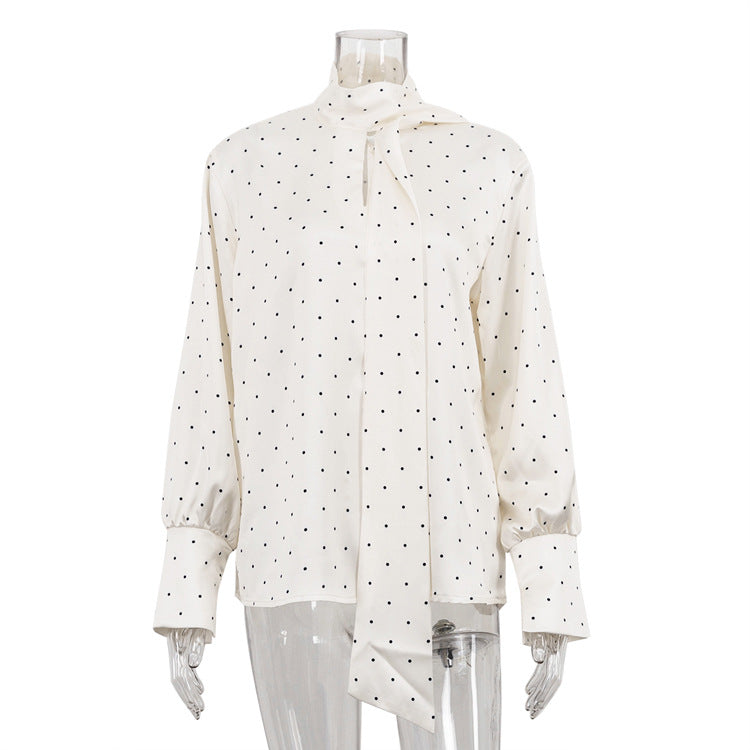 Printed Elegant Long-Sleeve Top