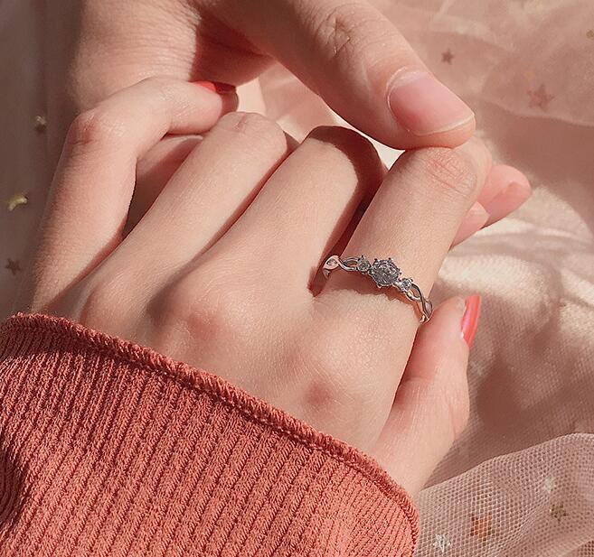 Diamond-style-studded Two Ring Set