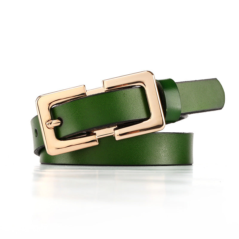 Retro Cowhide Leather Pin Buckle Belt