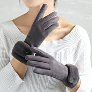 Sexy Suede Glove Warm Finger Gloves