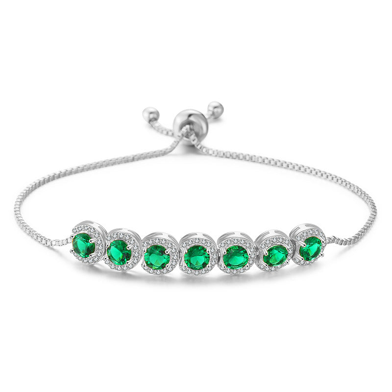Emerald Zircon French Adjustable Bracelet