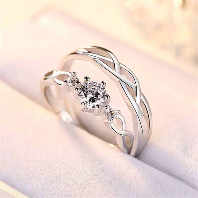 Diamond-style-studded Two Ring Set