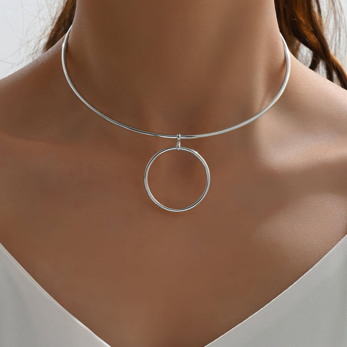 Big Circle Collar Choker Necklace