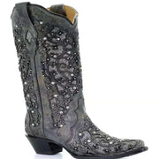 Elegant Rhinestone Cutout Boots