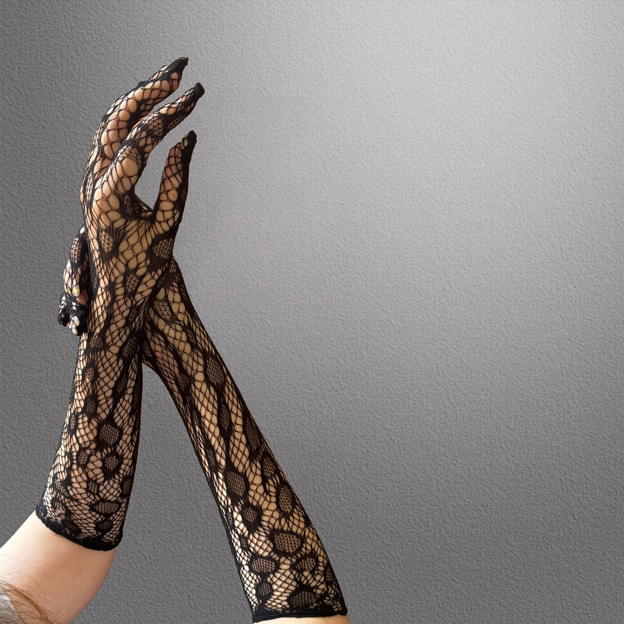 Elegant Transparent Lace Long Gloves