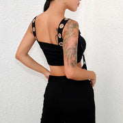 Black Tank Top - Cropped Unique Top