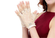 Modern Lace Accent Fingerless Gloves
