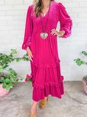 Go Pink! Velvet Comfy & Stylish Dress