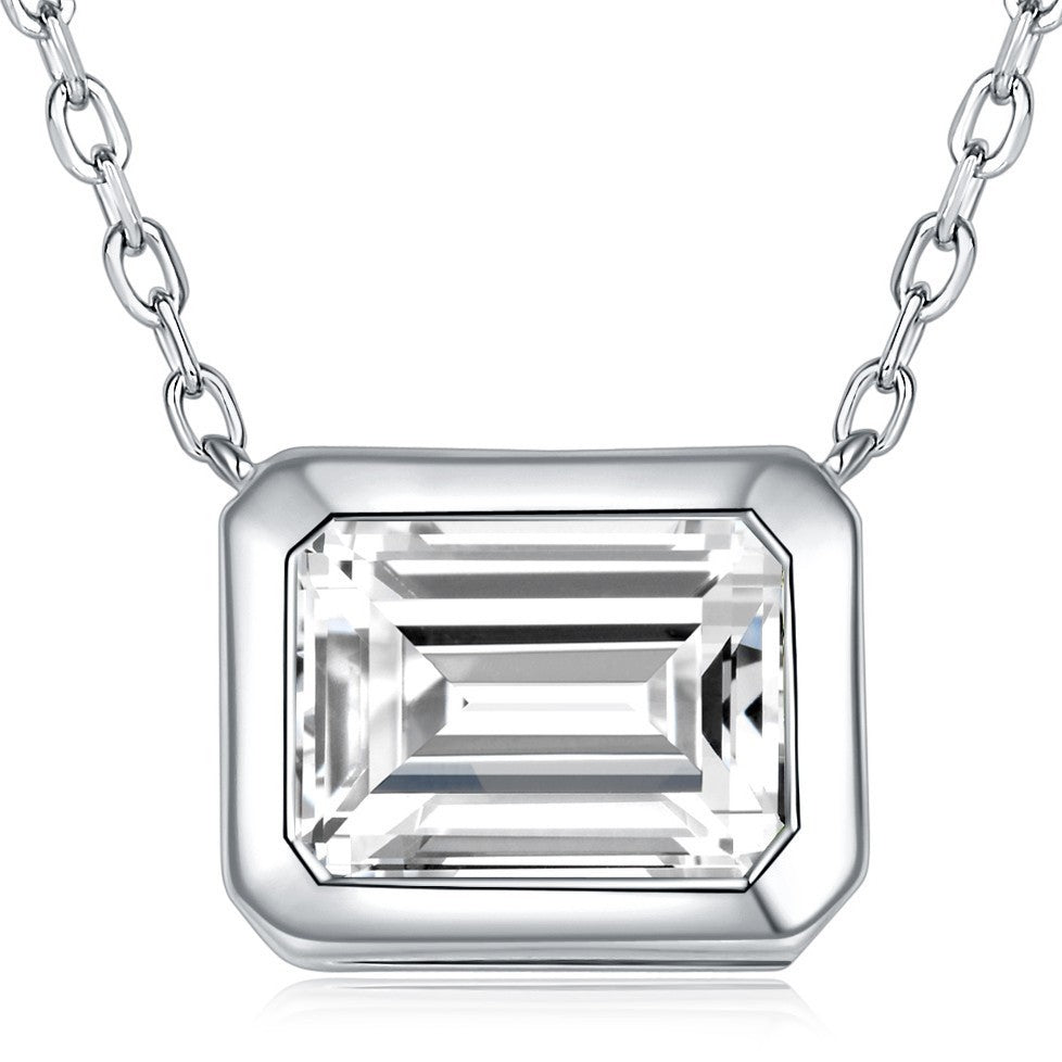 Classic Rectangular Moissanite Necklace