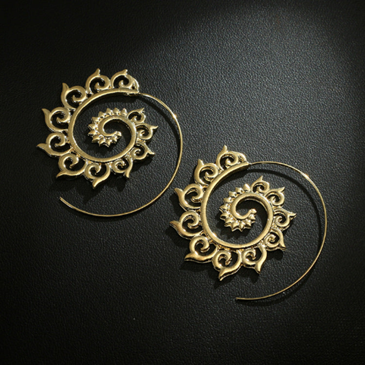 Unique super circle spiral earrings