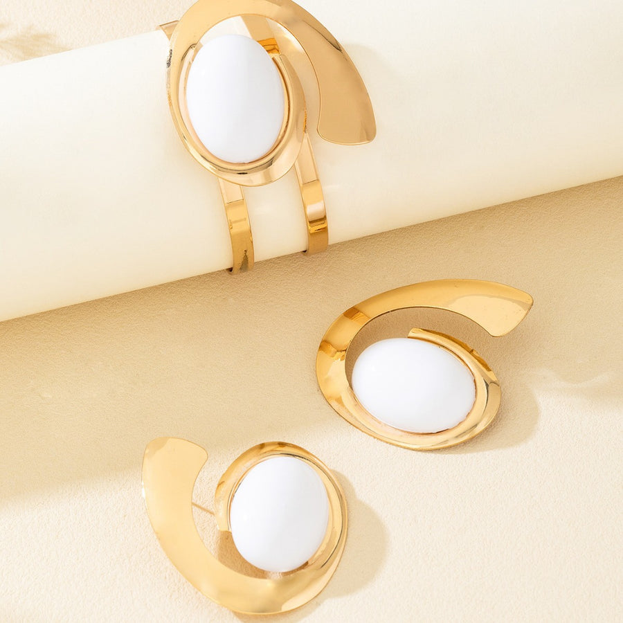 Exaggerated Geometric Trend Irregular Retro Circle Stud Earrings