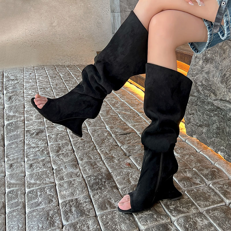 Bold Zipper High Heel Boots