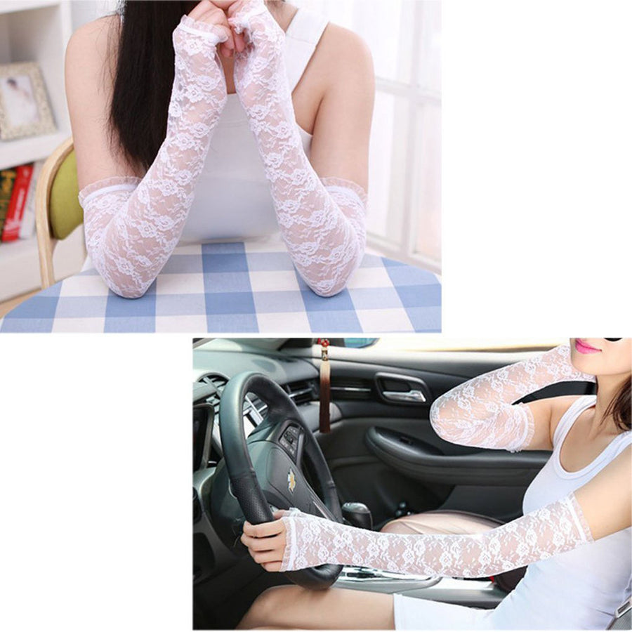 Sexy Long Lace UV Driving Gloves
