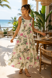 Bohemian Floral Beach Dress