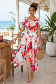 Fun & Colorful Split Chiffon Dress