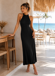 Classic American Knitted Pleated Dress