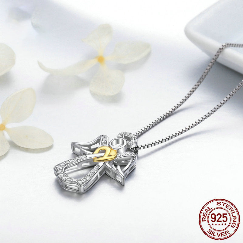 Sterling Silver Guardian Angel Special Necklace