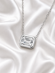 Classic Rectangular Moissanite Necklace