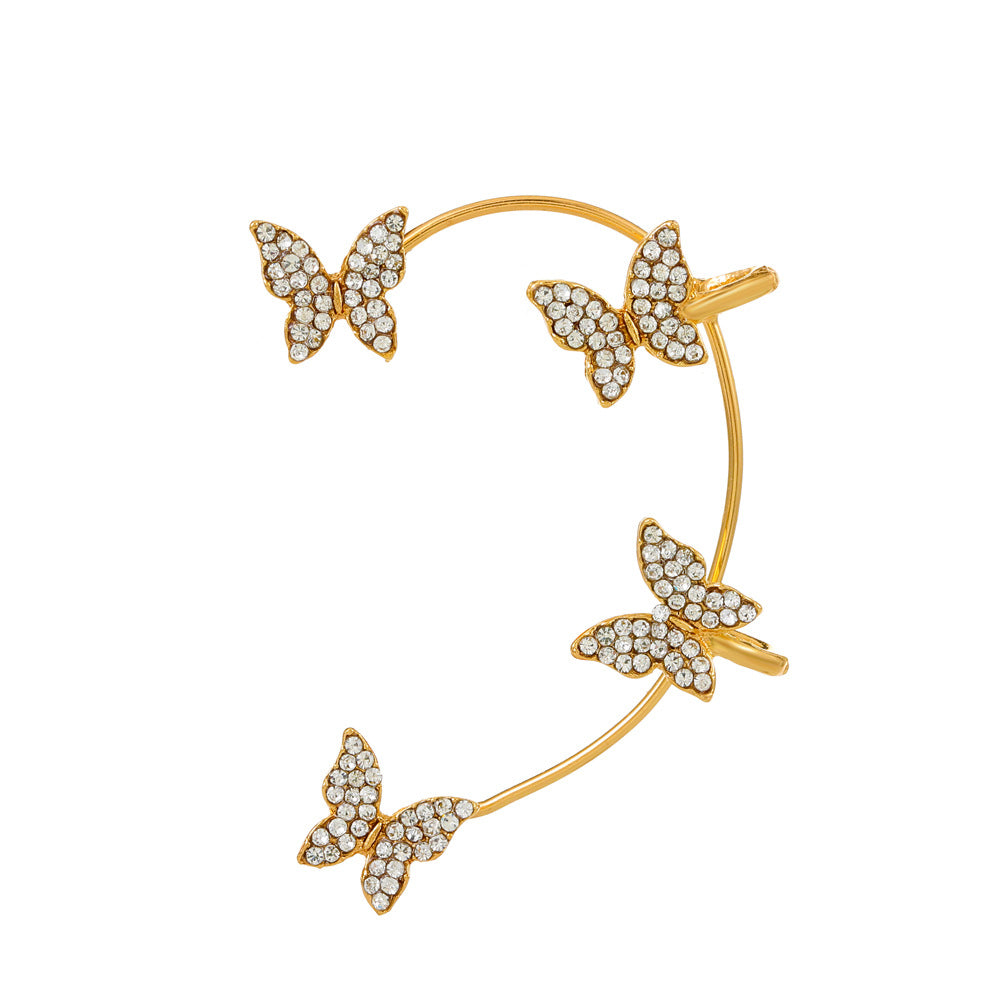 Butterfly Desuign Earrings Without Pierced Diamonds