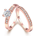 Classic Rose gold ring with diamonds-style