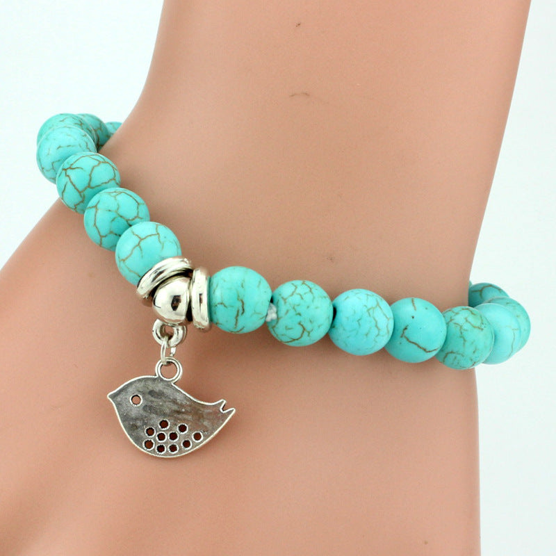 Vintage-style Turquoise Beads Bracelet