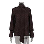 Printed Elegant Long-Sleeve Top