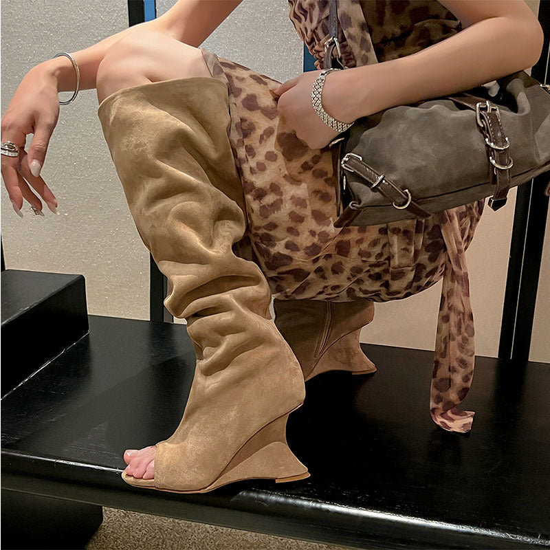 Bold Zipper High Heel Boots