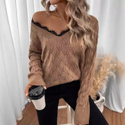 Long Sleeve Lace Edge Sweater