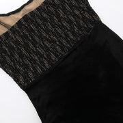 Sexy Lace Velvet Patchwork Dress
