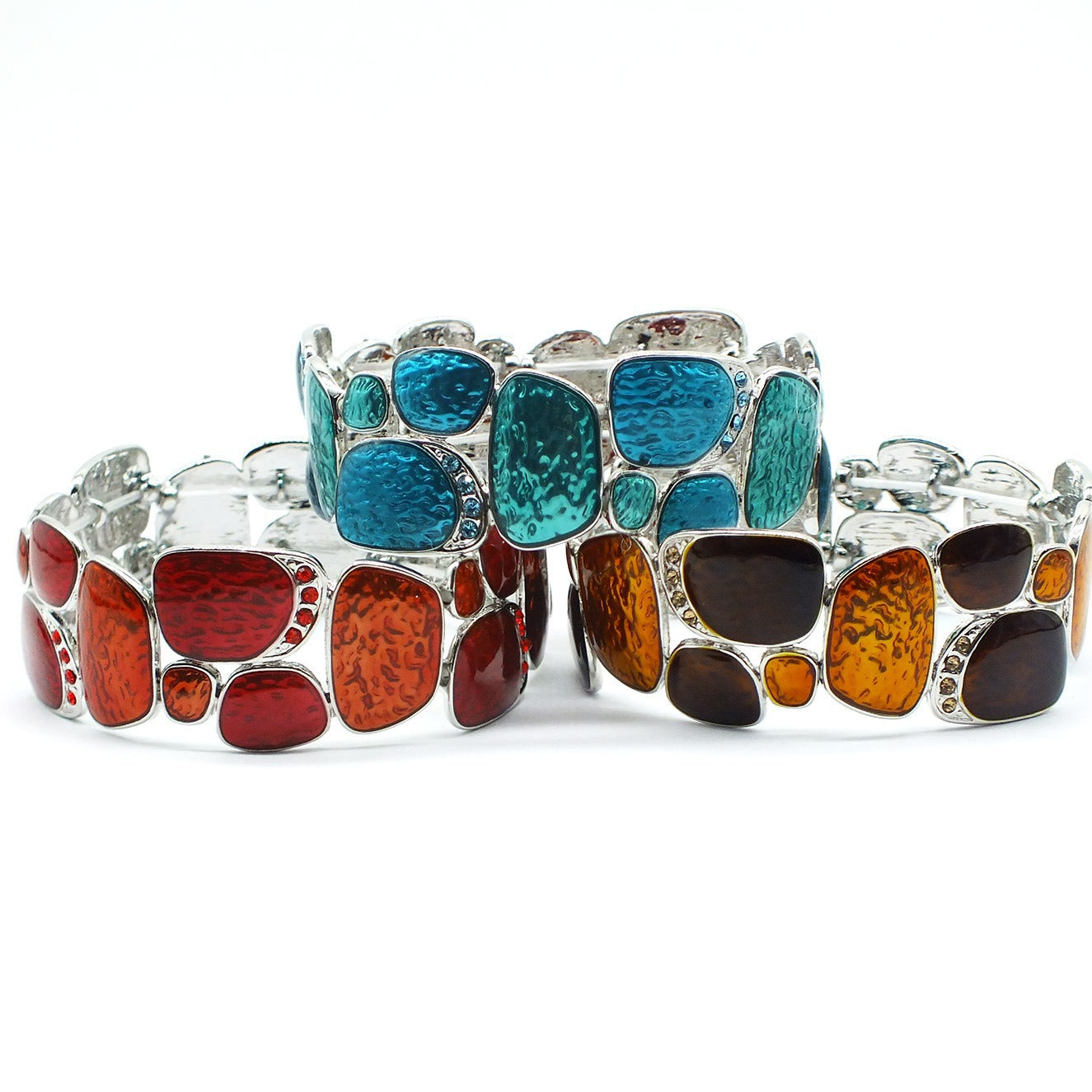 Geometric Enamel Stretch Cool Bracelet