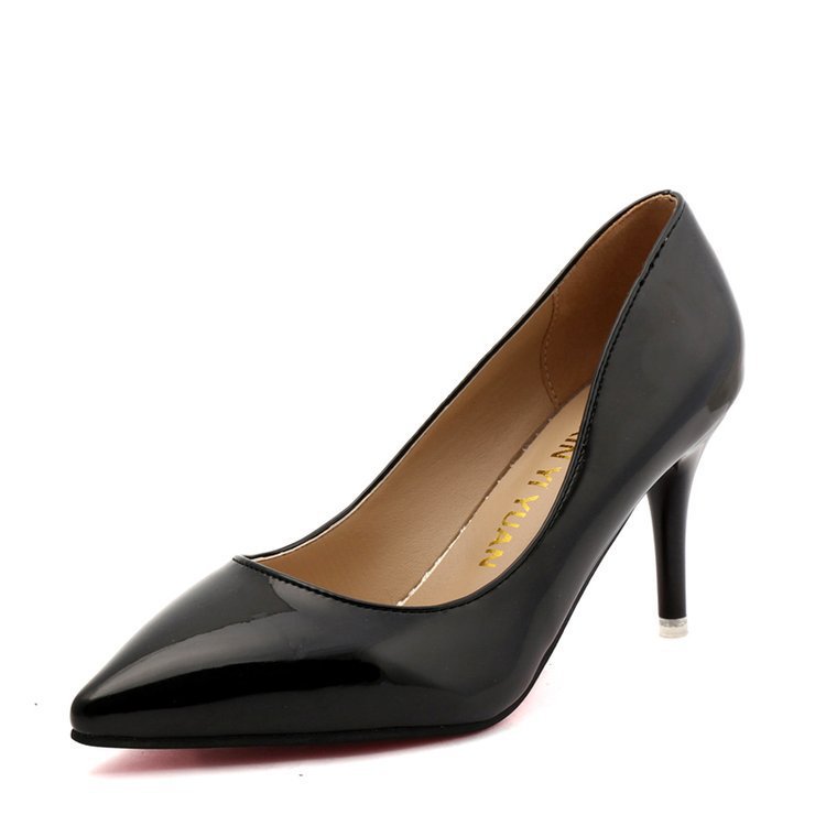 Elegant Pointed Toe Patent Leather Heels