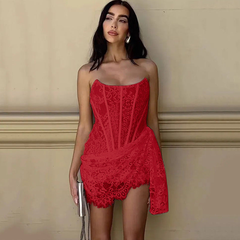 Strapless Sexy Lace Dress