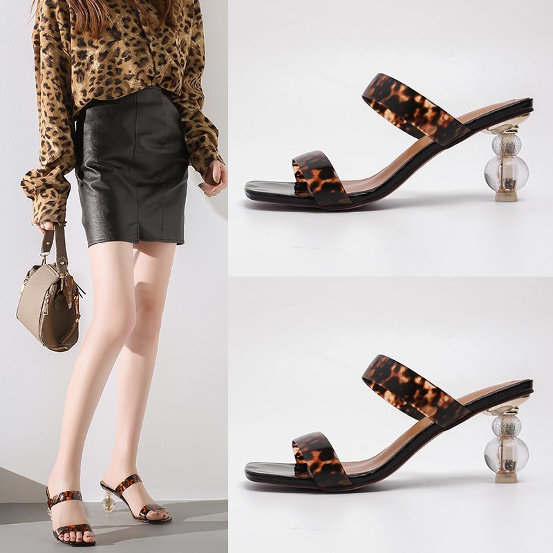 Glam Sculpted Heel One-Strap Sandals