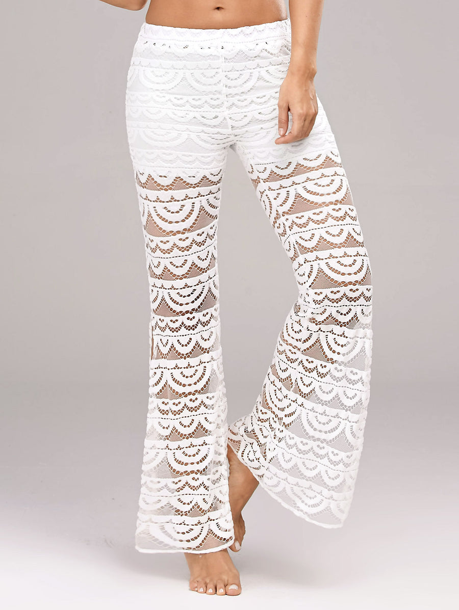 Elegant Patchwork Sheer Sexy Pants