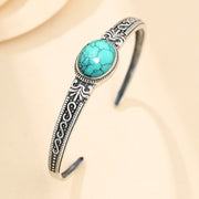 Silver Plated Retro with Turquoise Stone Bracelet
