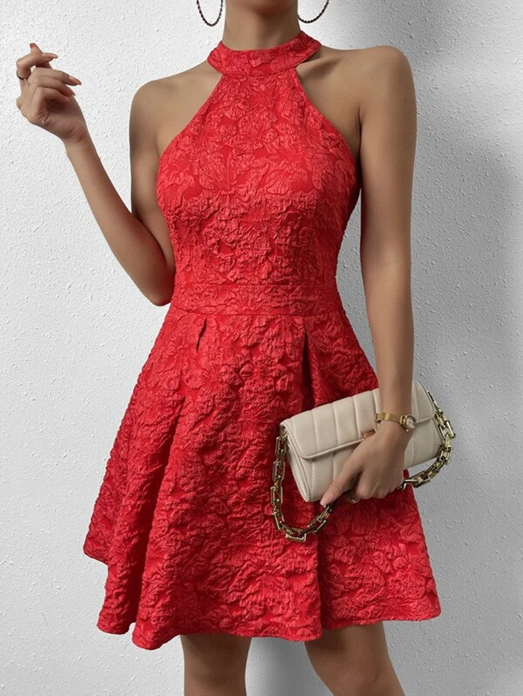 Sleeveless Halter Sexy Pattern Dress